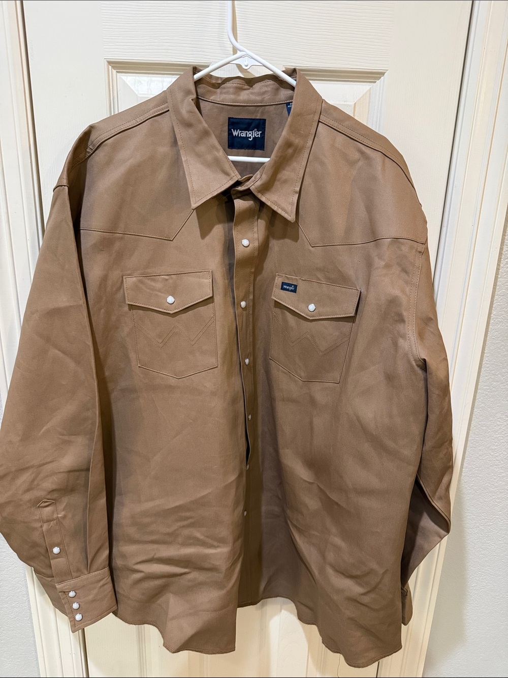 Wrangler Tan Western Pearl Snap Shirt